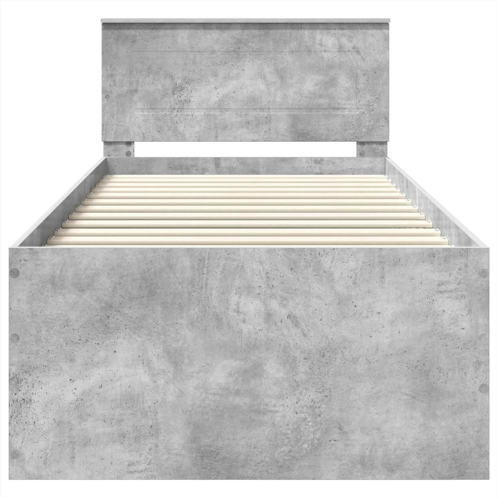 Struttura del letto con testiera Grigio cemento 75 x 190 cm 3408630