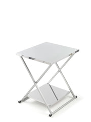 Tavolo Pieghevole Ompagrill con Piano di Lavoro in Acciaio Inox 70x78x90 cm Ganci Porta Utensili per Barbecue e Ripiano