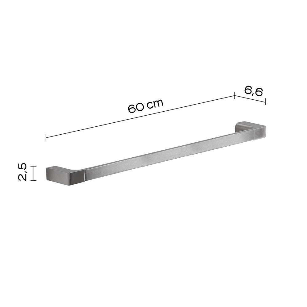 Portasalviette a muro 60 cm Gedy in ottone spazzolato | Pirenei
