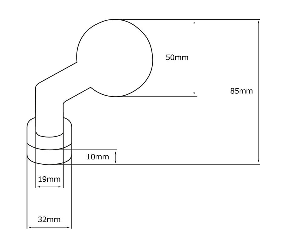 Pomolo fisso per porta SAGUATTI D69/50YA in inox grigio opaco
