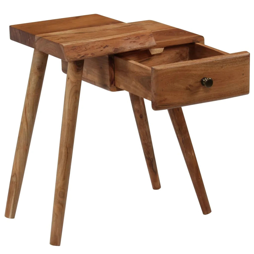 Comodino cassettiera mobile per camera da letto legno massello di acacia 45 x 32 x 55 cm 1402029