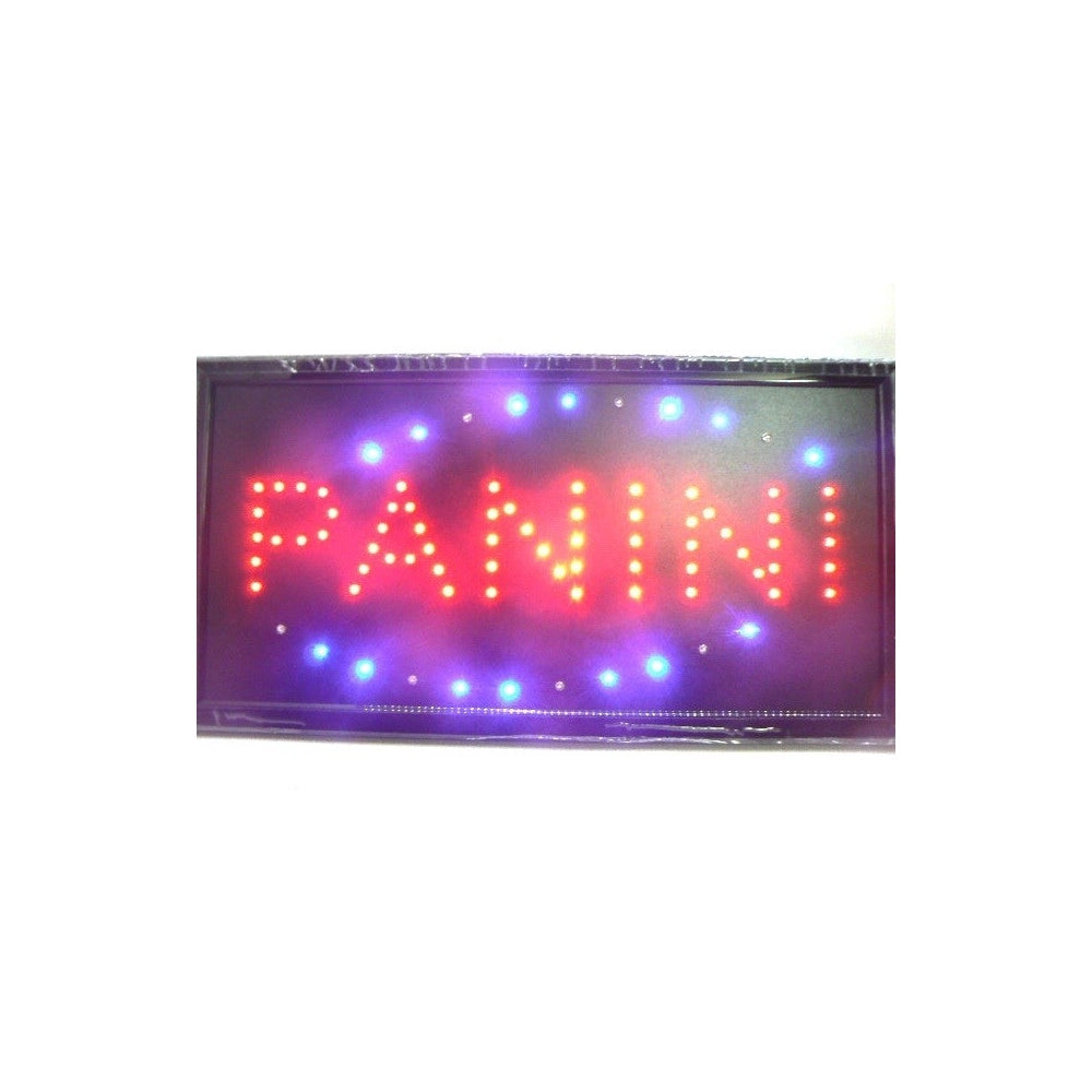 Trade Shop - Insegna Luminosa A Led Con Scritta Panini 47,5 X 25 X 2 Cm 220v + Ganci -