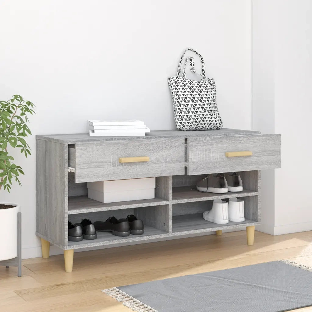 Scarpiera | Mobile per scarpe Grigio Sonoma 102x35x55 cm in Legno Multistrato