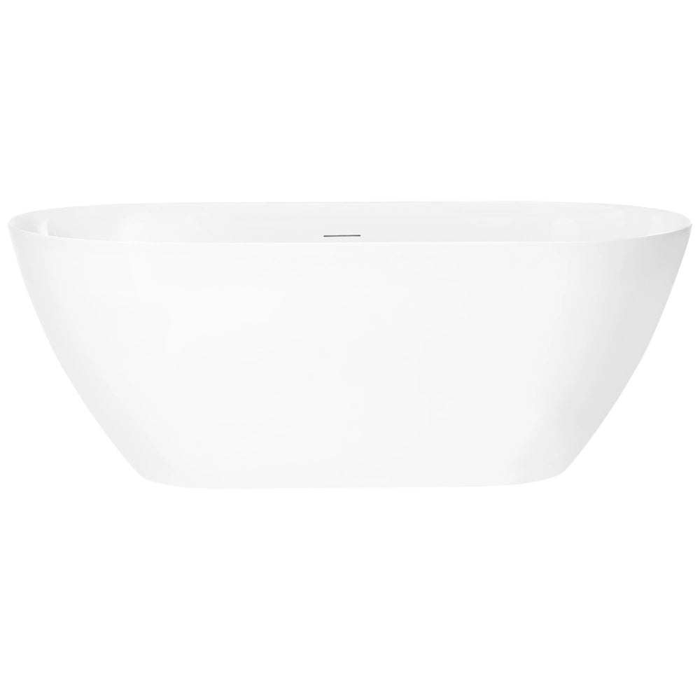 Vasca da bagno freestanding in acrilico bianco 160 cm design moderno forma ovale