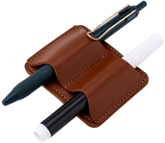 Penne in legno marrone con clip, 7,7 x 6,1 cm Doppia fessura Penne in legno Porta agenda Porta matite Clip per libri Porta note Porte carte Porta tablet 7,7 x 6,1 cm Doppia fessura
