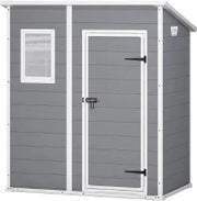 Casetta da Giardino Manor 6x4 Pent, Grigia, 183,5 X 111 X 200,5 h