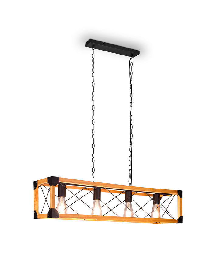 Lampada a Sospensione da Interno Attacco E27 in Metallo Nero Opaco