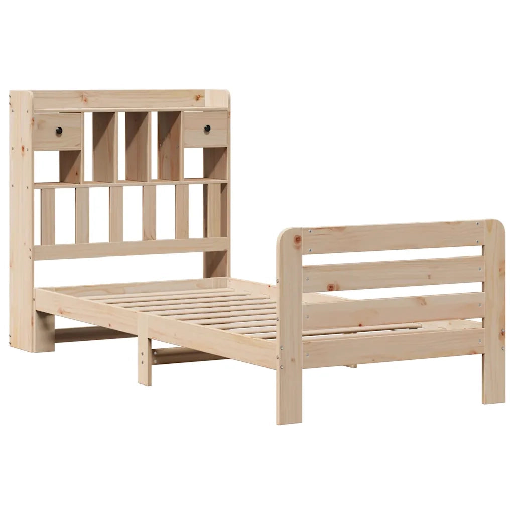 Letto Libreria senza Materasso 90x200 cm Legno Massello Pino 3309953