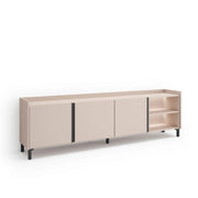 Mobile TV Soggiorno, 207x61x35 cm, Per TV fino a 80", Design industriale, LED, Beige