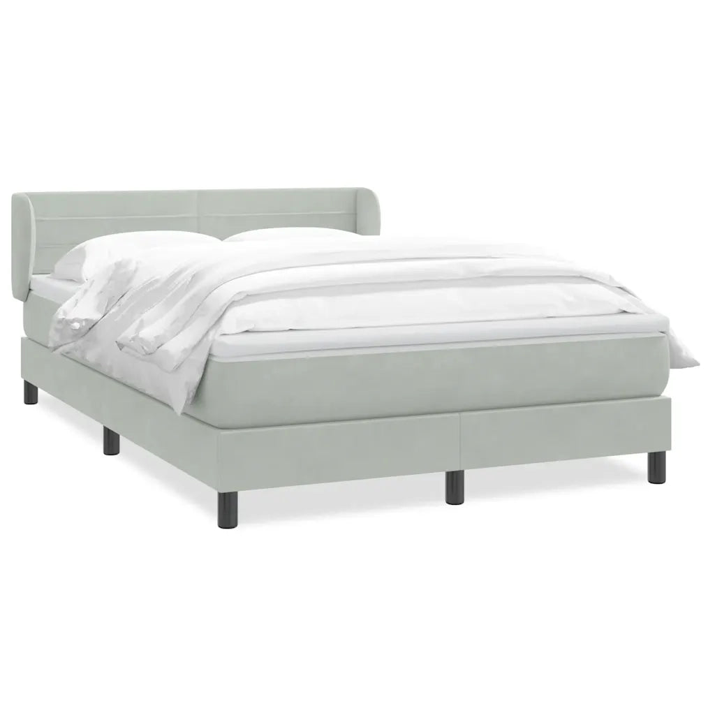 Giroletto a Molle con Materasso Grigio Chiaro 160x210cm Velluto 3317613