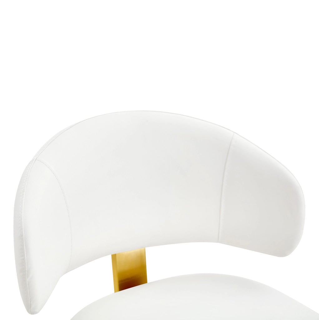 Set di 2 sedie girevoli con schienale curvo in PU bianco