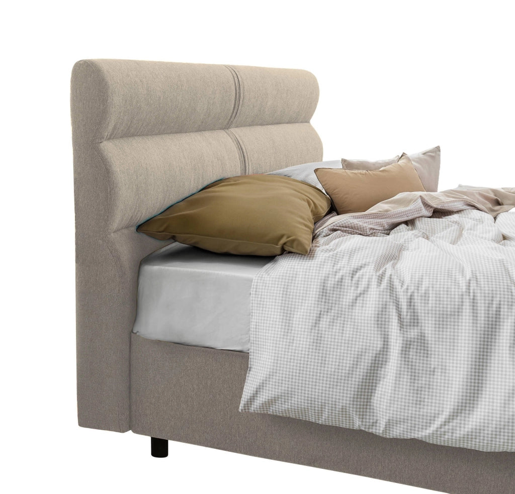 Adalpina, Letto Singolo Materasso Incluso Made in Italy, Grigio Tortora