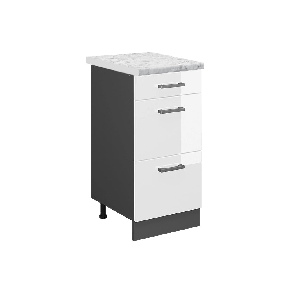 Vicco Mobiletto base per cucina Bianco lucido 40 cm PL Marmo