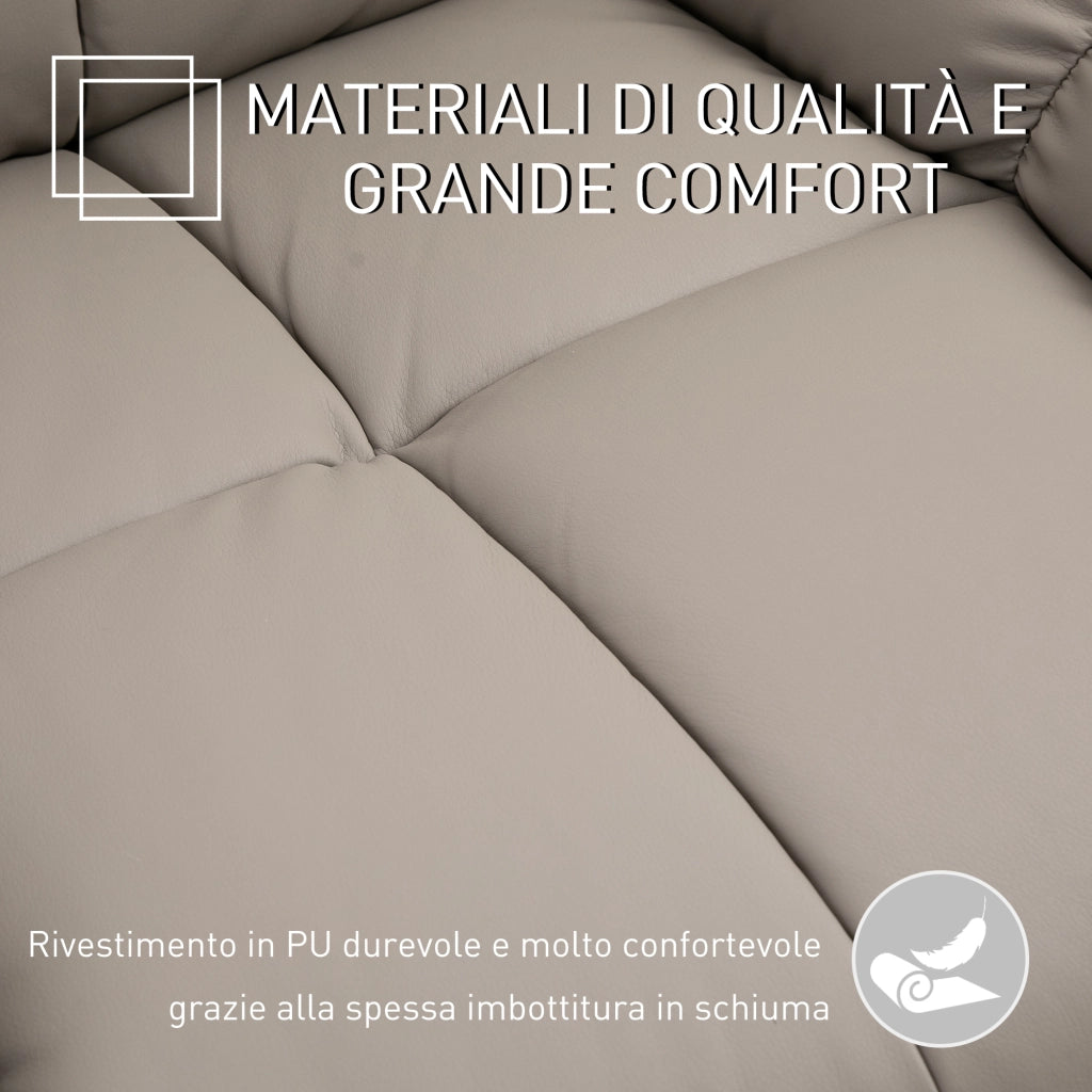 Poltrona Relax Reclinabile con Massaggio ¨C Xylo ¨C Similpelle Grigio Scuro