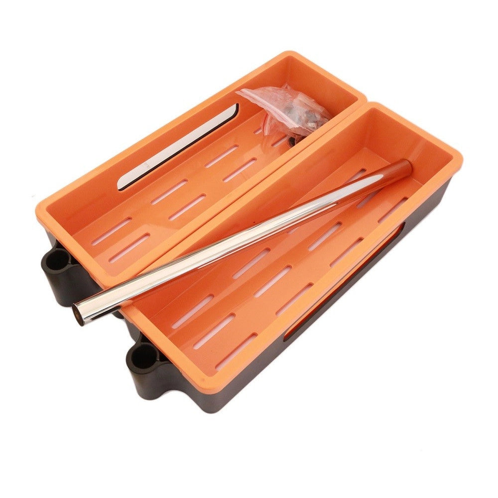 Trade Shop - Mensola Pensile Da Parete Scaffale Muro 2 Vani Rotante 180° Porta Spezie Salse -