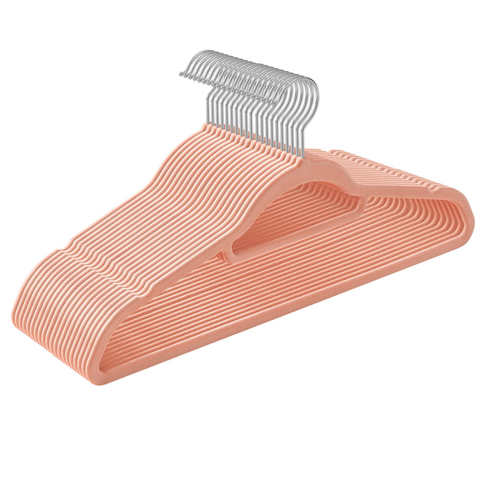 Grucce VALORA in velluto rosa per organizzare il guardaroba - CRF20PK x20