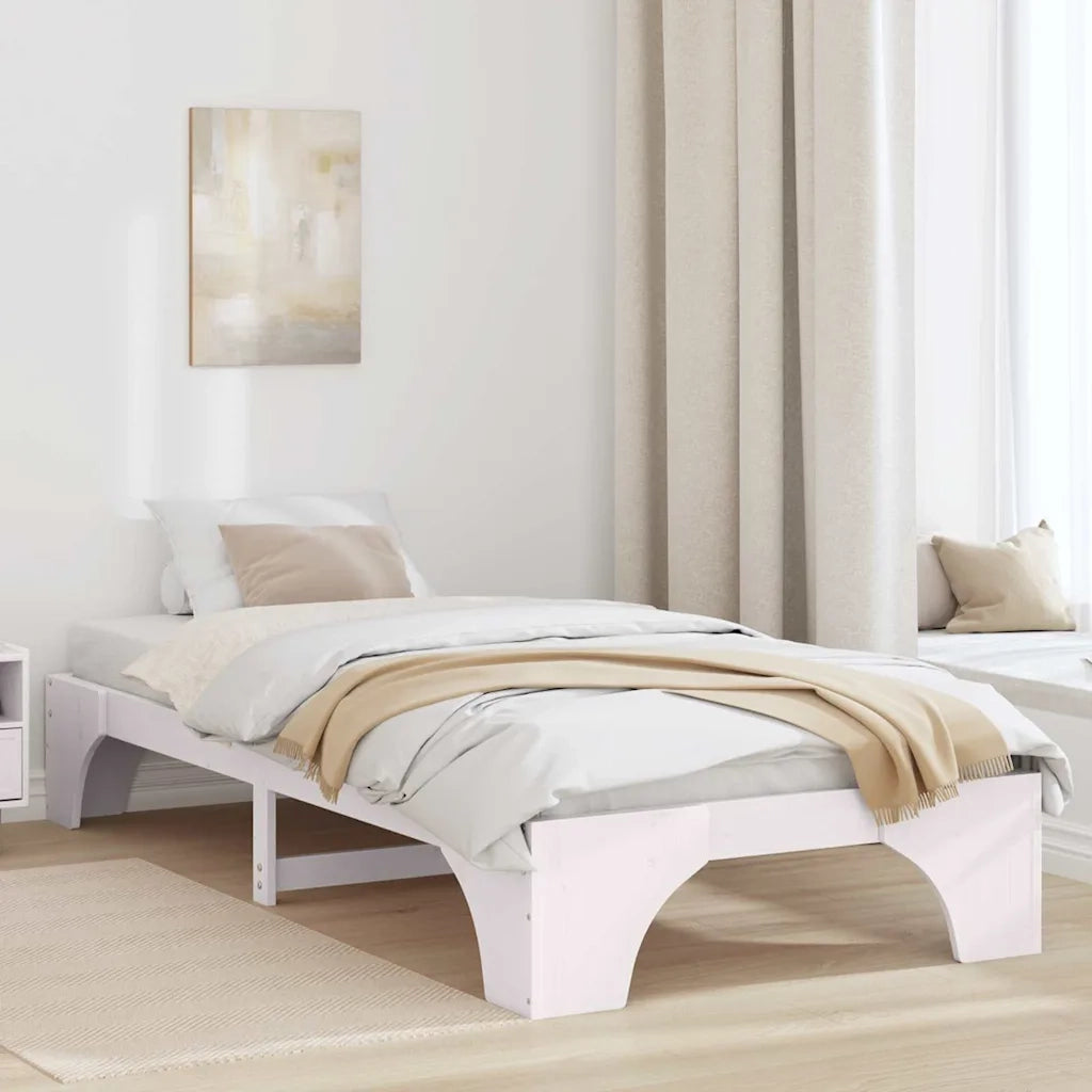 Struttura del letto Bianco 100 x 200 cm Pino massello 872960