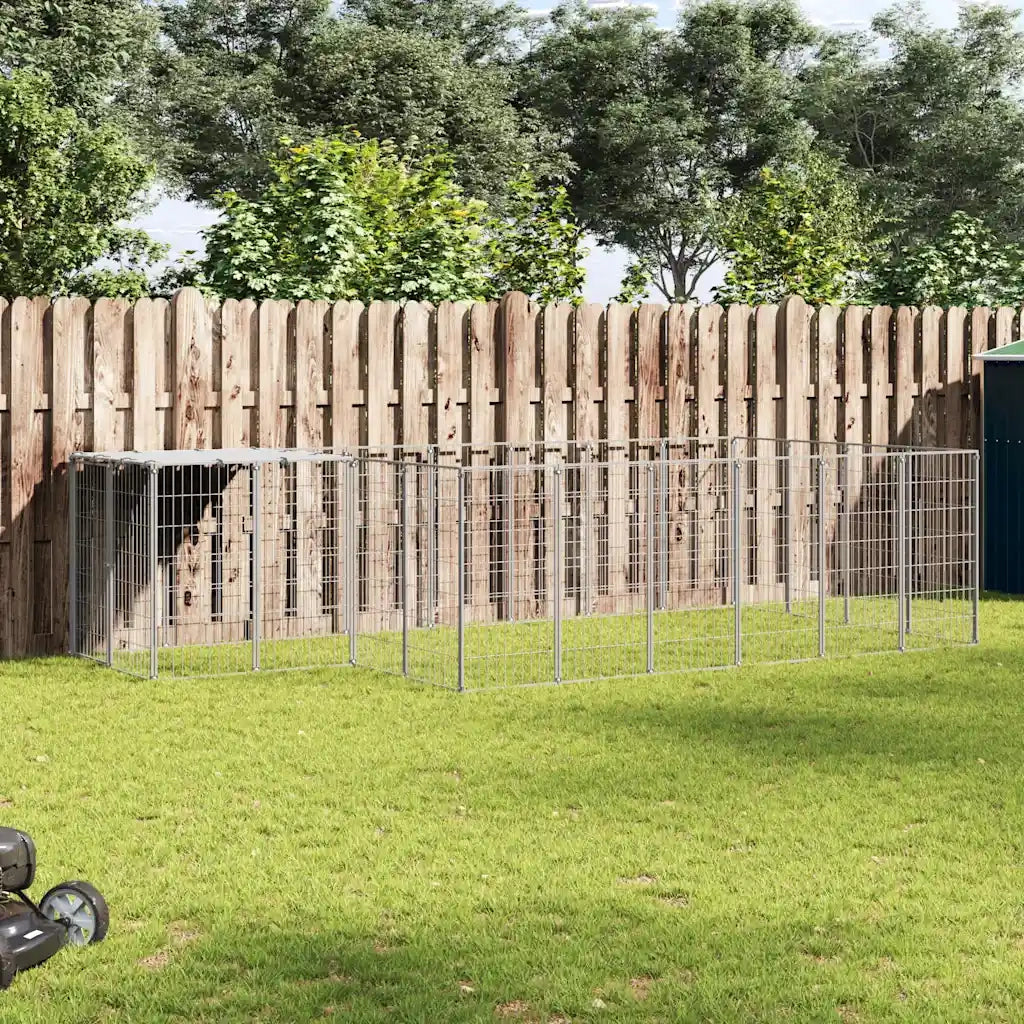 Gabbia per Cani Argento 8,47 m² in Acciaio 3082209