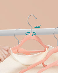 Grucce VALORA in velluto rosa per organizzare il guardaroba - CRF20PK x20