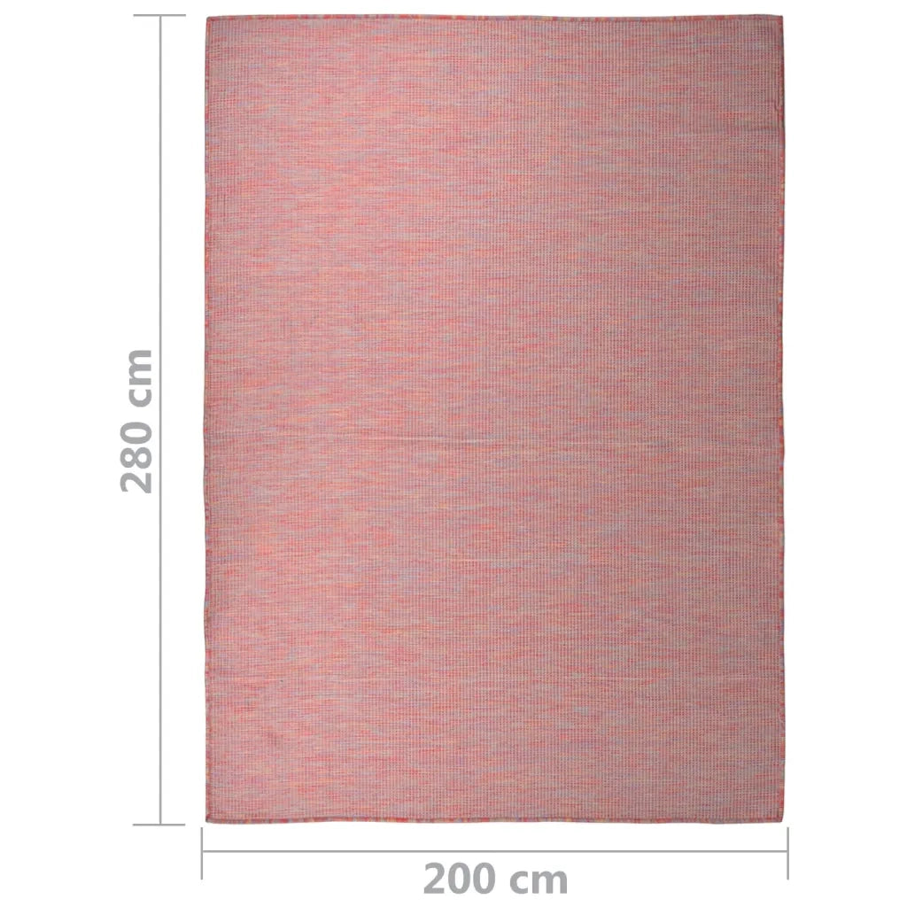 Tappeto da Esterni a Tessitura Piatta 200x280 cm Rosso cod mxl 67465