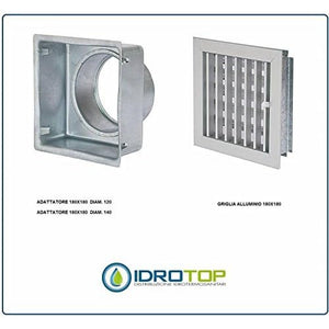 Griglia regolabile con telaio e serranda bronzo 180x180 mm vecam