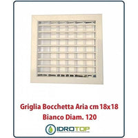 Griglia regolabile con telaio e serranda bianca 180x180 mm vecam