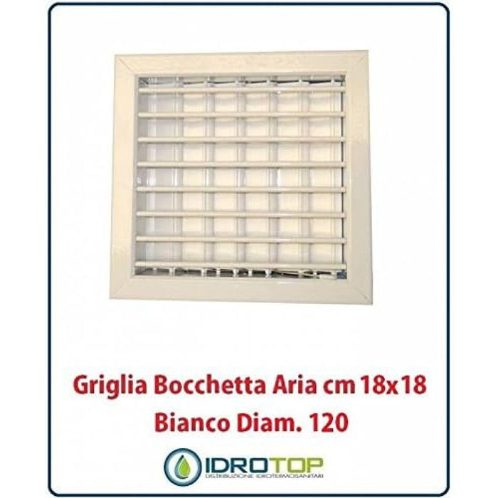 Griglia regolabile con telaio e serranda bianca 180x180 mm vecam