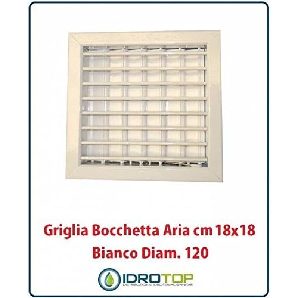 Griglia regolabile con telaio e serranda bianca 180x180 mm vecam