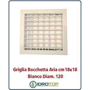 Griglia regolabile con telaio e serranda bianca 180x180 mm vecam