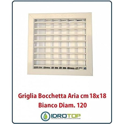 Griglia regolabile con telaio e serranda bianca 180x180 mm vecam