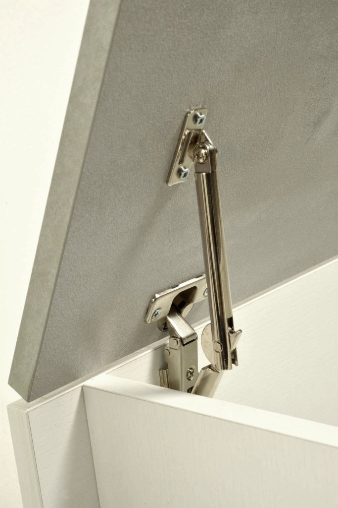 Baule Ayusnay, Capiente box contenitore multiuso, Cassapanca moderna, Made in Italy, Cm 90x45h45, Bianco e Cemento