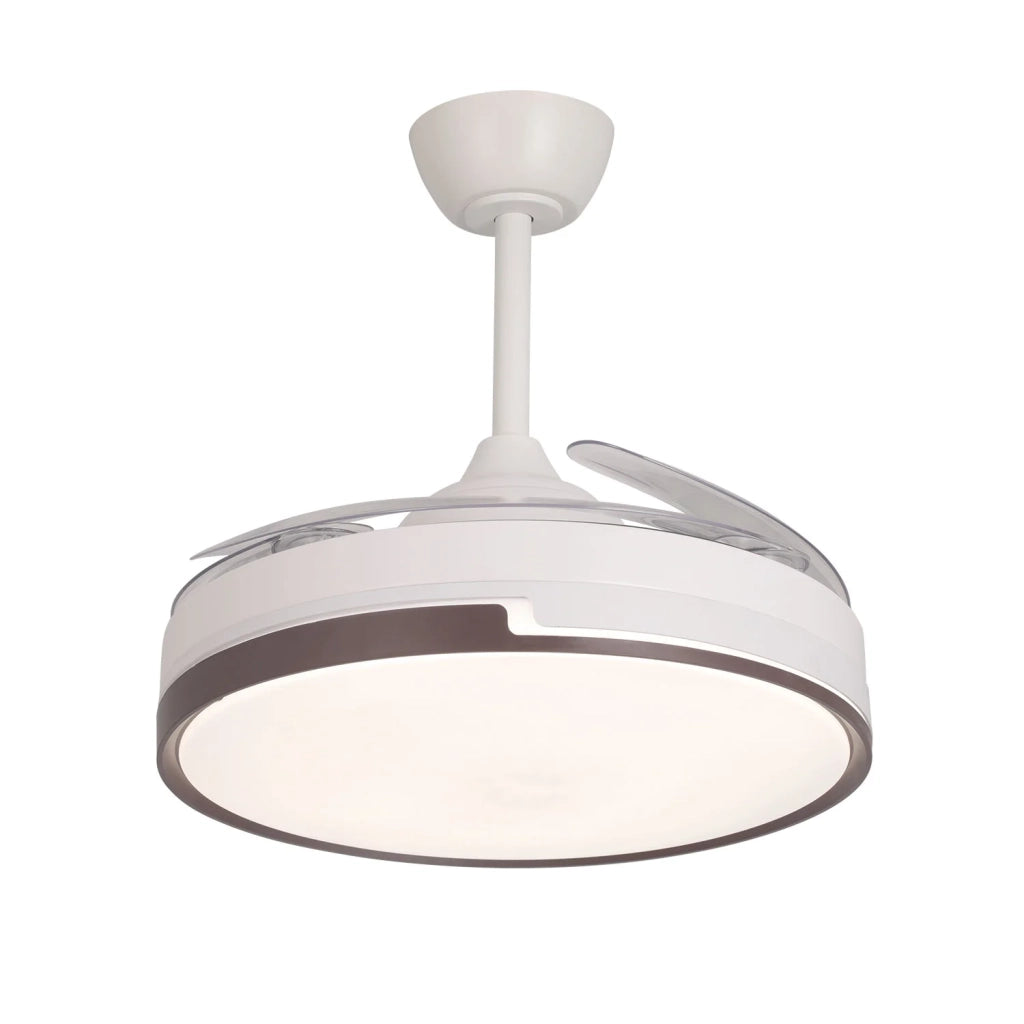LÚZETE - VENTILATORE DA SOFFITTO LED 48W REGOLABILE CON 4 PALE PIEGHEVOLI SKYLER