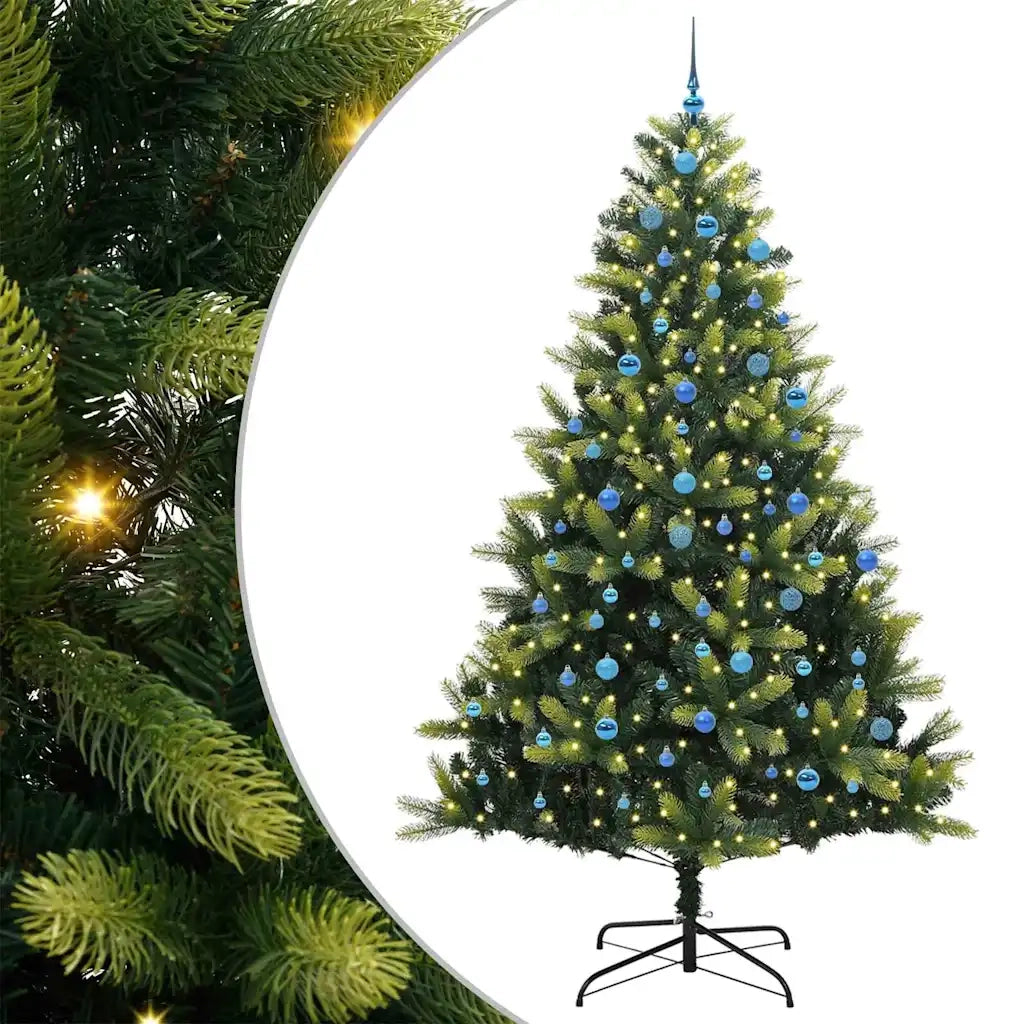 Albero di Natale Artificiale a Cerniera-Albero Natalizio con 300 LED 240 cm 170442