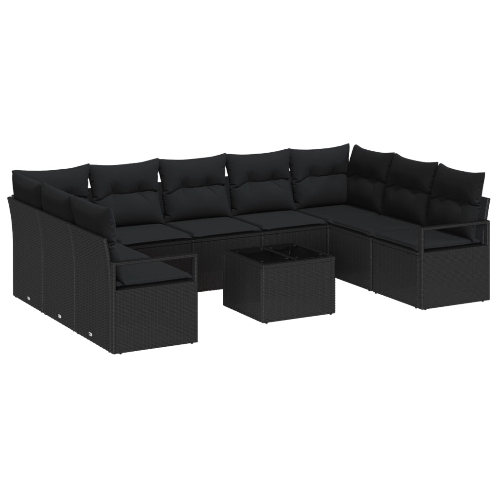Set di Divani da Giardino  con Cuscini Beige Polyrattan
