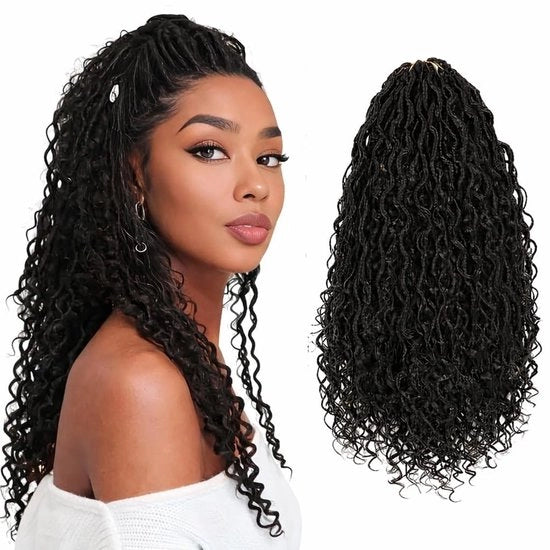 Estensioni capillari 500g - Faux locs - Intreccio a maglia - Aspetto naturale - 120 trame - 18" / 45 cm - Inclusi 3 accessori - Anelli capillari