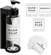 Dispensatore di sapone da parete 400 ml - Kit di dispensatore di sapone - Dispensatore di sapone maneggevole - Dispensatore di gel doccia - Dispensatore di schiuma di sapone - Etichetta acqua resistente