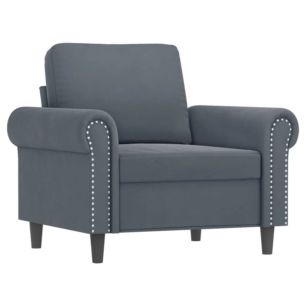 Set di Divani 4 pz con Cuscini Grigio Scuro in Velluto 3202201