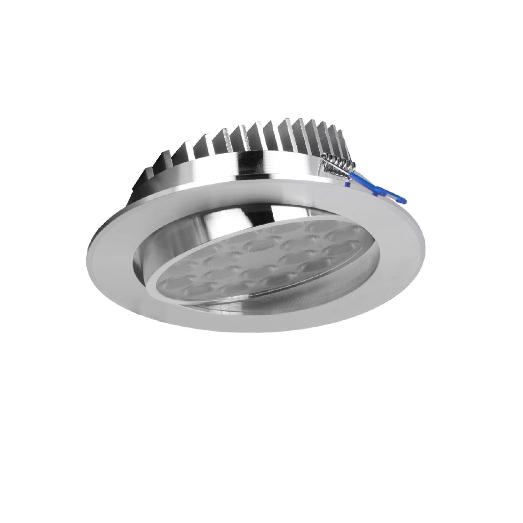 Faretto da incasso orientabile con vetro opaco 12w 6000K luce fredda