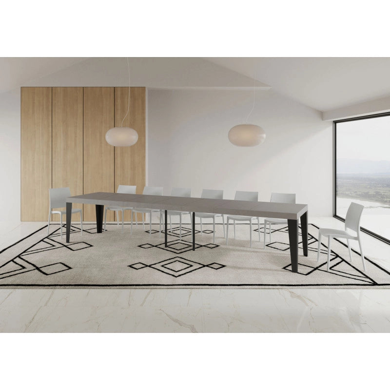 Tavolo allungabile 140/400x90 cm Flame Premium telaio Antracite - Cashmere
