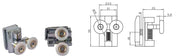 Coppia Cuscinetti Doppia Ruota Attacco Superiore Metallo Cromato Box Doccia – Ø20 mm – Foro 9 mm