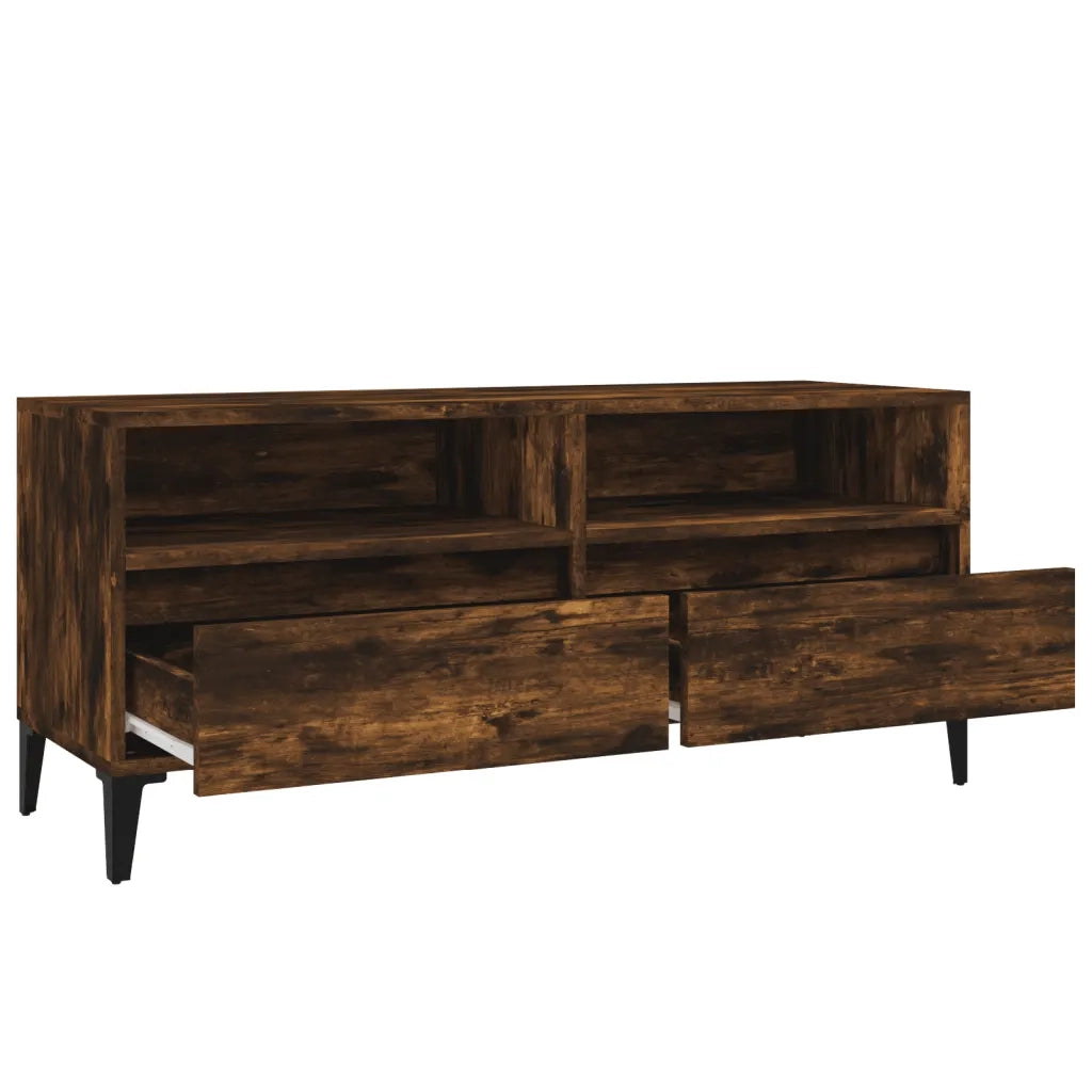 Mobile TV Rovere Fumo 100x34,5x44,5 cm in Legno Multistrato 831906