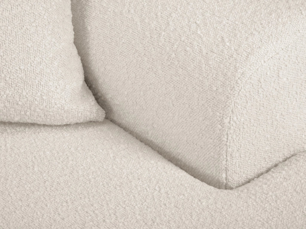 Cosmopolitan Design - Divano convertibile angolare destro con contenitore "Kyoto" 4 posti in bouclé beige 