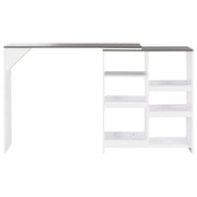 Tavolo da Bar con Scaffale Mobile Bianco 138x39x110 cm