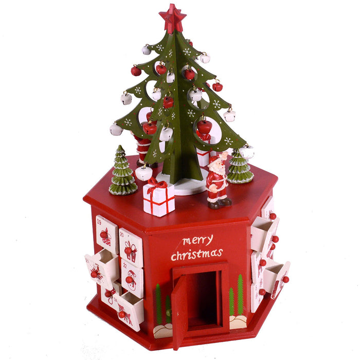 Calendario dell'Avvento in Legno albero cm 20,5x23,5xh37