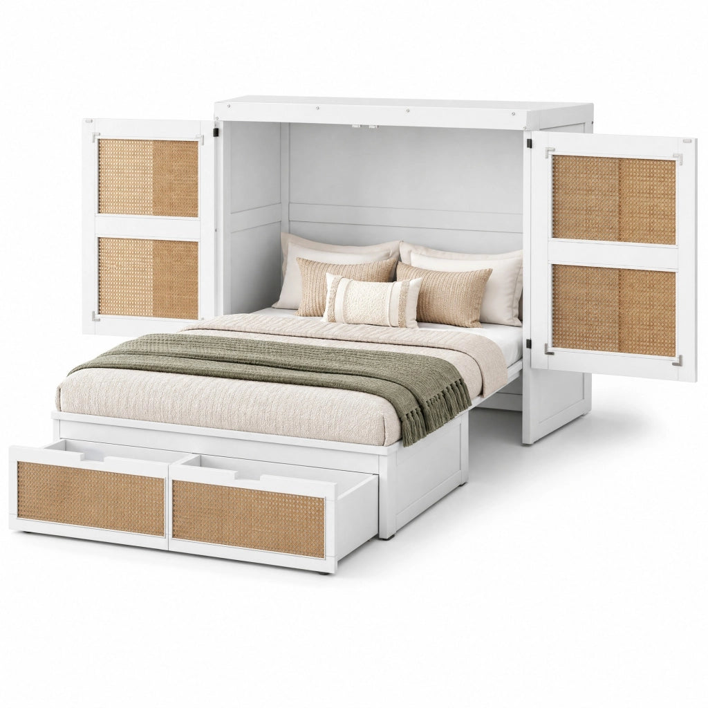 Letto a scomparsa 140x200 cm con struttura salvaspazio e cassetti integrati