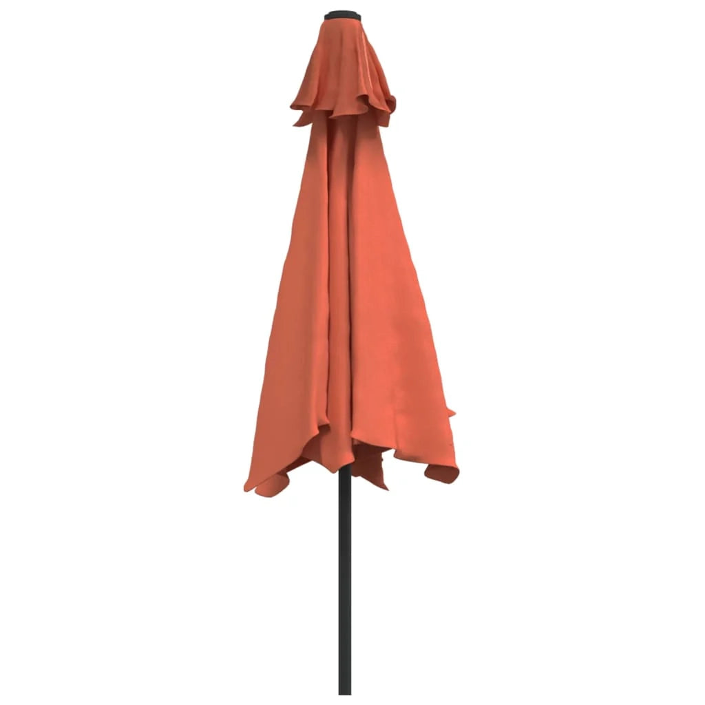 Ombrellone da esterno con palo in metallo color terracotta 300 cm 02_0008271