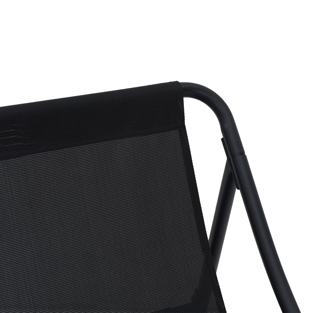 Panchina da Giardino con Cuscino Nera 110x80x71 cm Acciaio