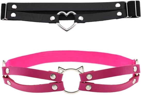 Cintura per gatti in pelle - adattabile - per misure di gamba 36-80 cm - accessorio di abbigliamento