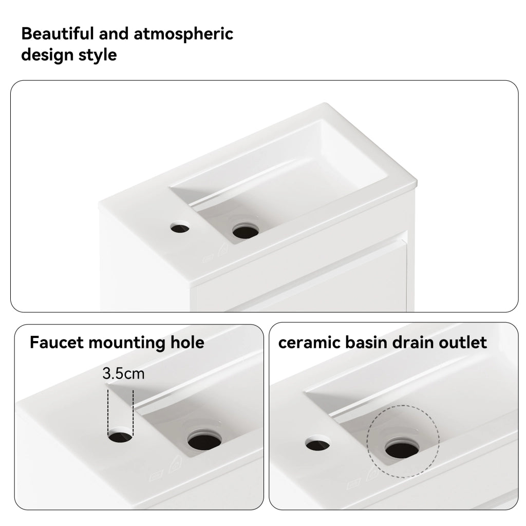 Armadietto Bagno 46 cm ¨C MINIMAL ¨C Bianco, 1 Anta, Salvaspazio