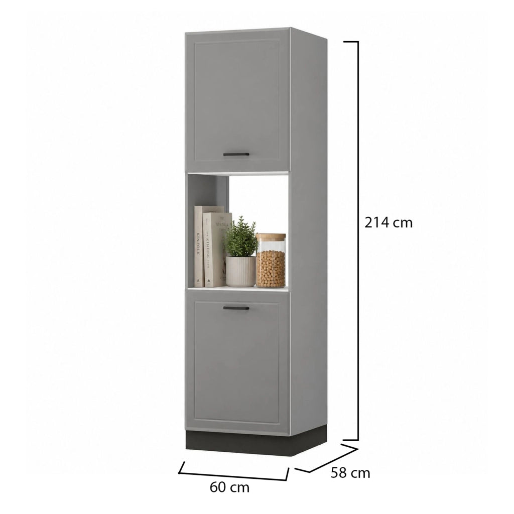 Mobile da Cucina Mogan, Dispensa da Cucina 5 Ripiani, 60x58x214h cm Grigio